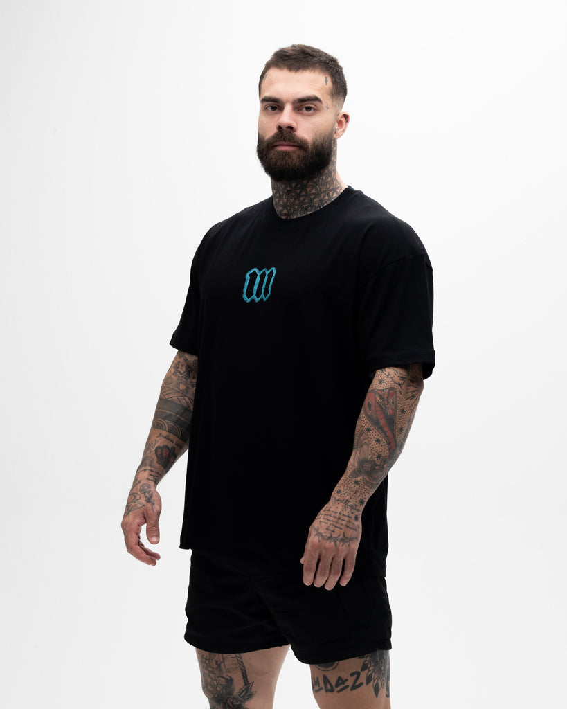 Camiseta <strong>Oversized Treino </strong>Mith X Superman Space Logo Preto