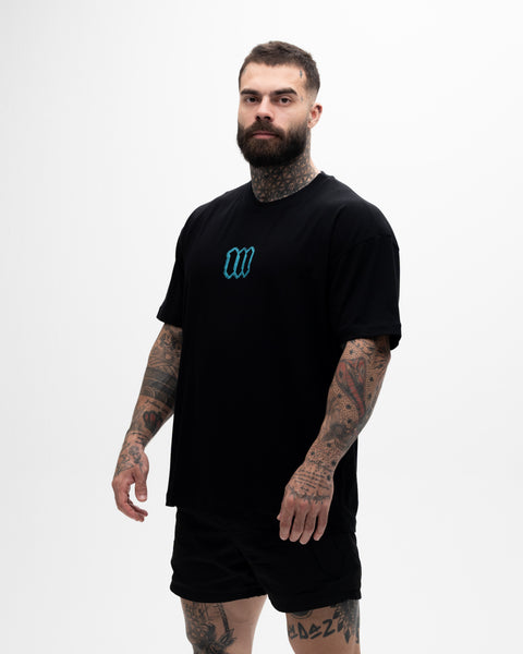 Camiseta <strong>Oversized Treino </strong>Mith X Superman Space Logo Preto