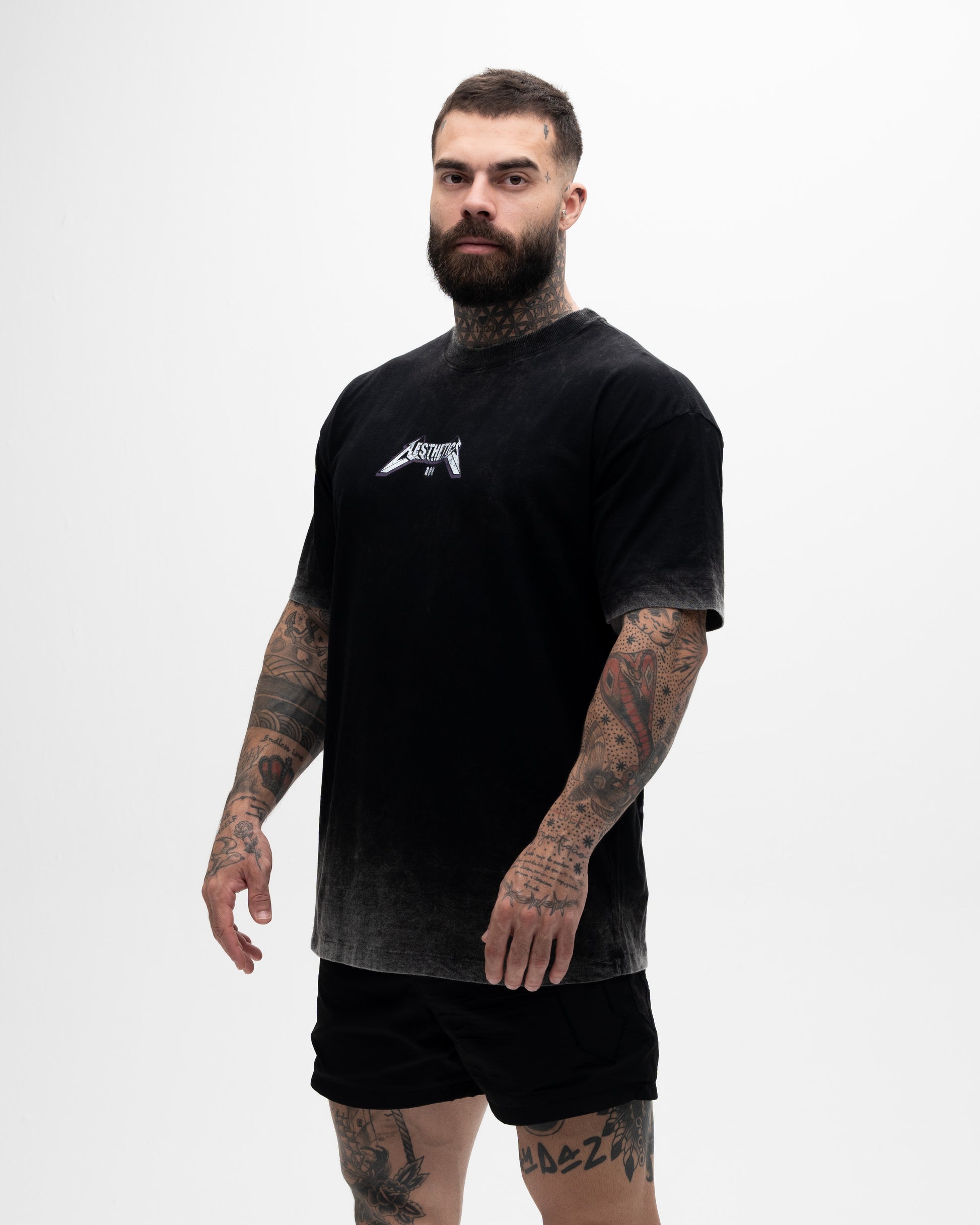 Camiseta <strong>Oversized Estonada Premium</strong> Mith X Superman Metalica Preto