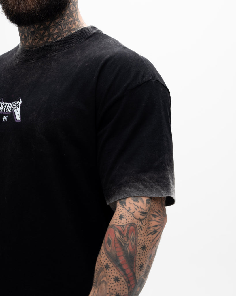 Camiseta <strong>Oversized Estonada Premium</strong> Mith X Superman Metalica Preto