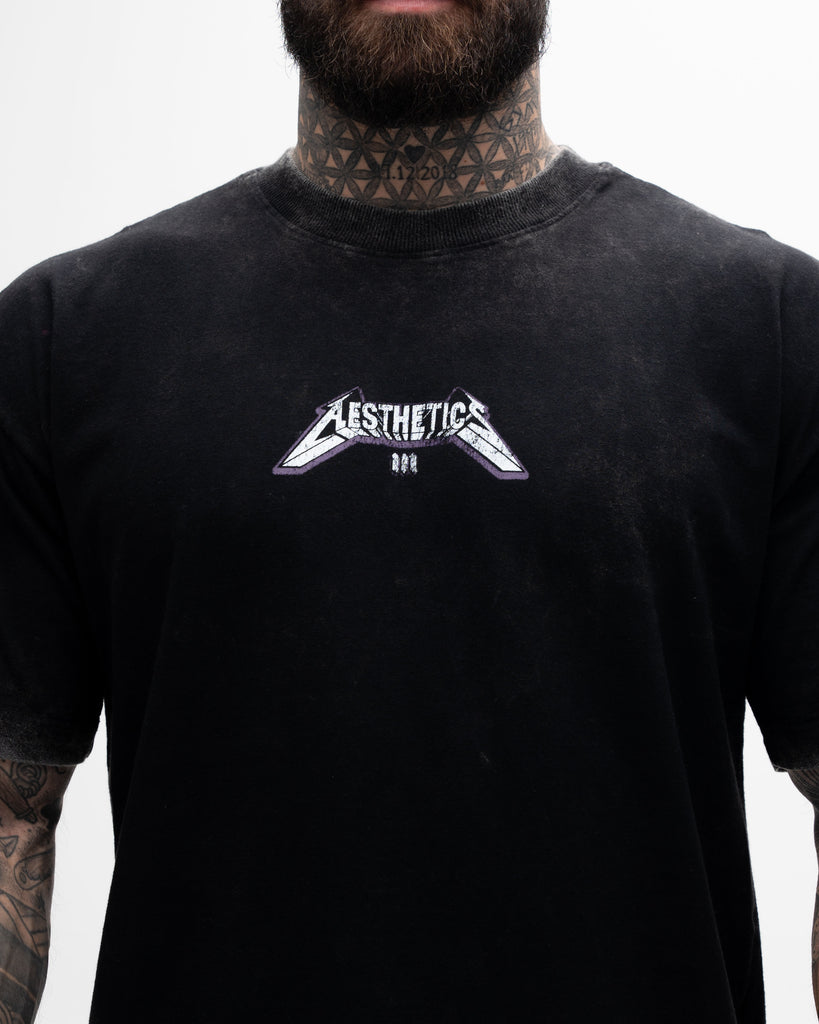 Camiseta <strong>Oversized Estonada Premium</strong> Mith X Superman Metalica Preto