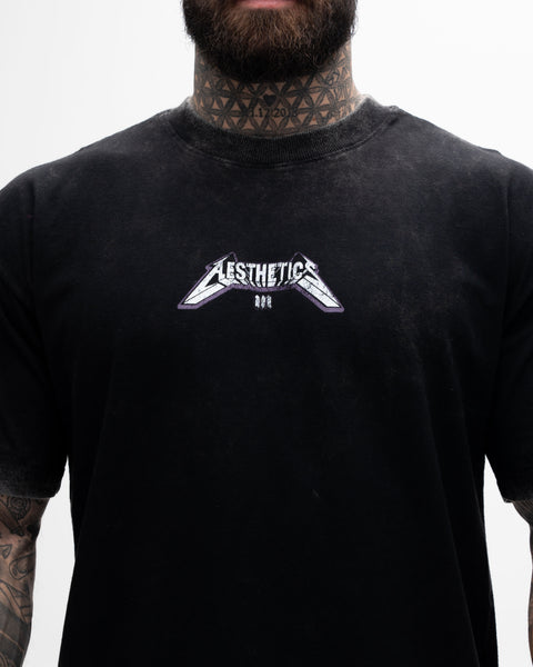 Camiseta <strong>Oversized Estonada Premium</strong> Mith X Superman Metalica Preto