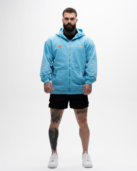 Jaqueta de <strong>Moletom Jateada </strong>Mith X Superman Azul