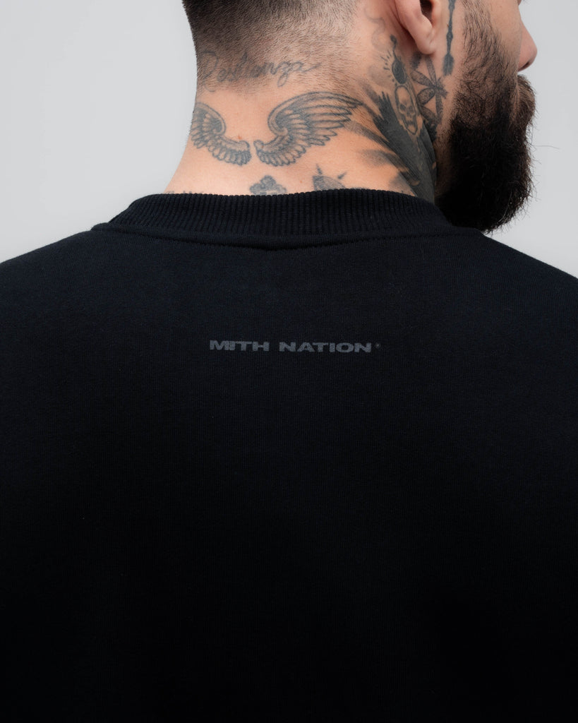 Blusa de Moletom Gola Careca Mith Nation Preto