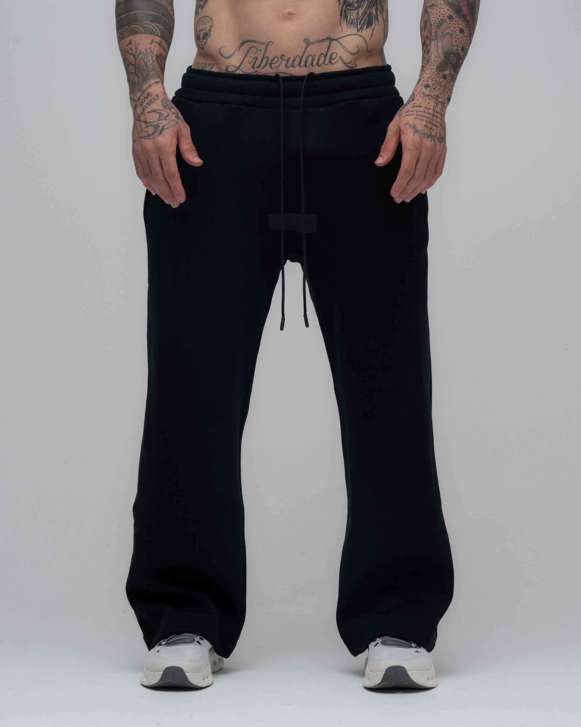 Calça de Moletom Oversized Mith Nation Label Preto