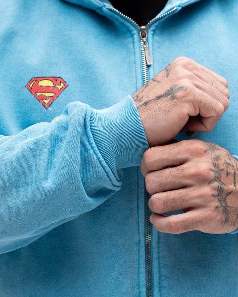 Jaqueta de <strong>Moletom Jateada </strong>Mith X Superman Azul