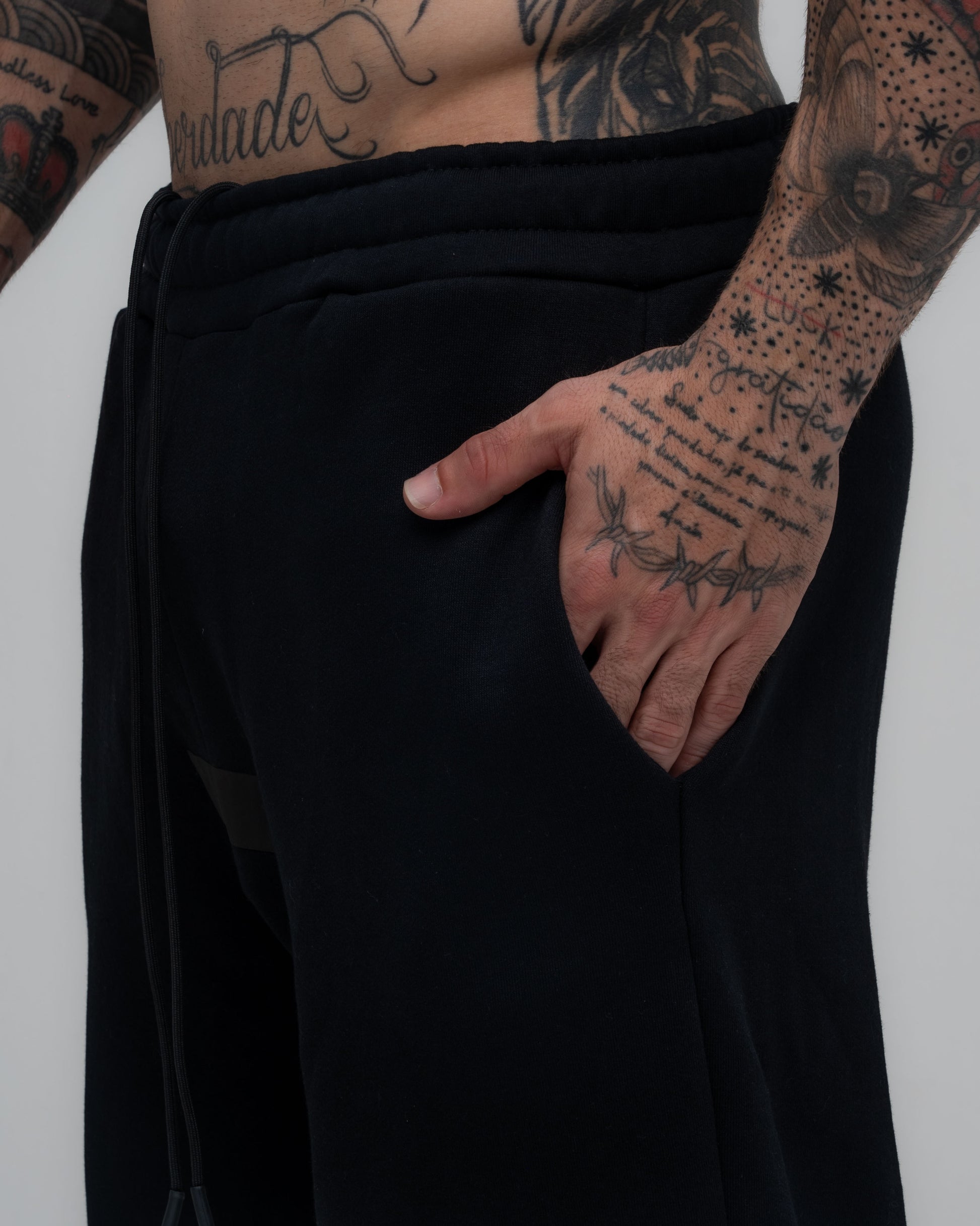 Calça de Moletom Oversized Mith Nation Label Preto