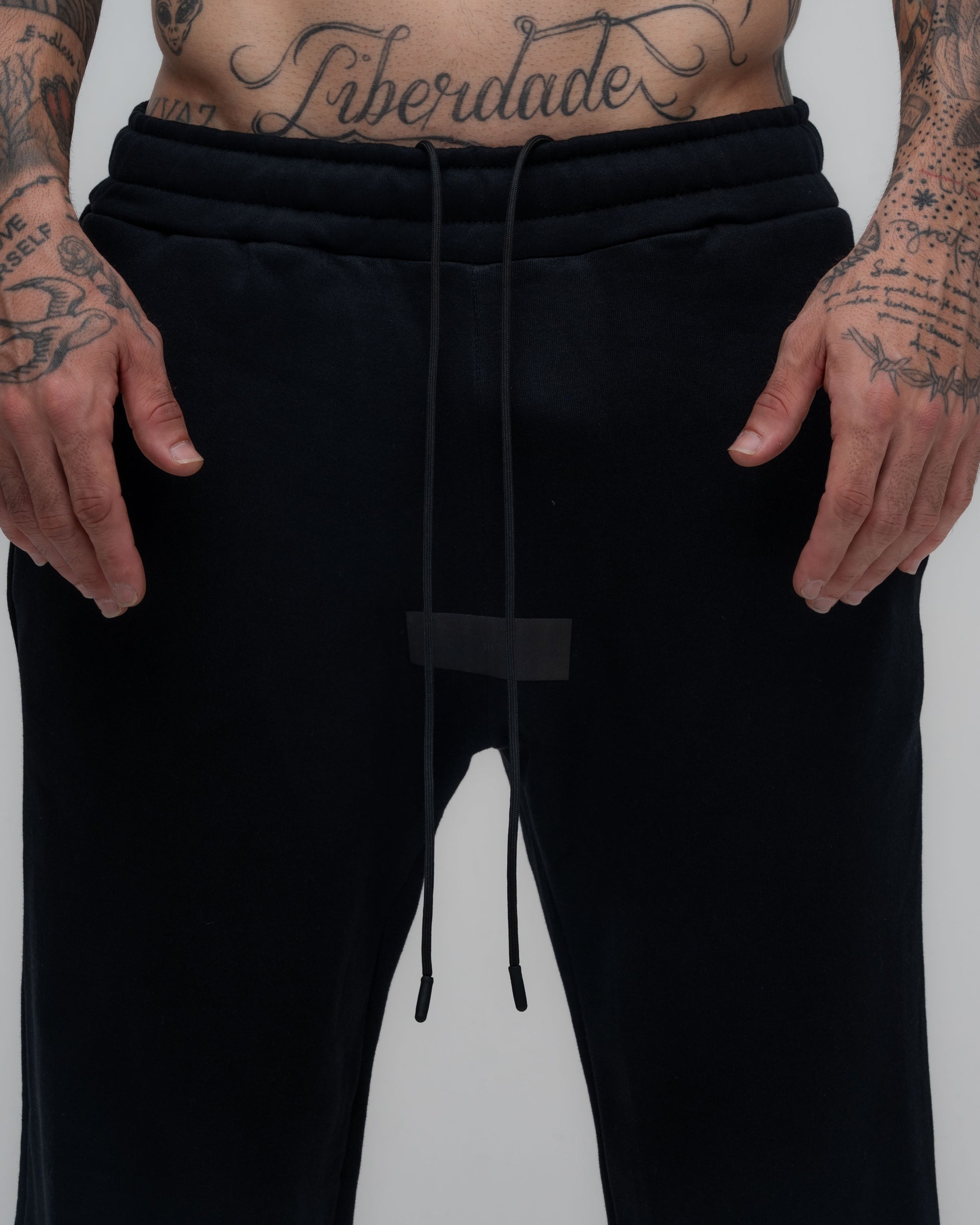 Calça de Moletom Oversized Mith Nation Label Preto
