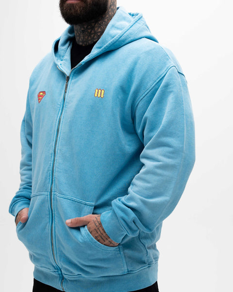 Jaqueta de <strong>Moletom Jateada </strong>Mith X Superman Azul