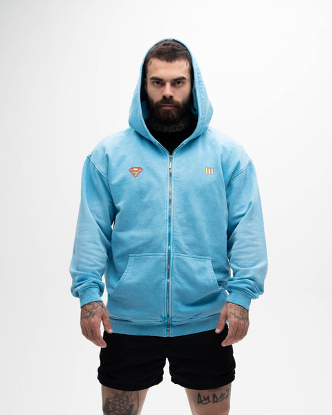 Jaqueta de <strong>Moletom Jateada </strong>Mith X Superman Azul