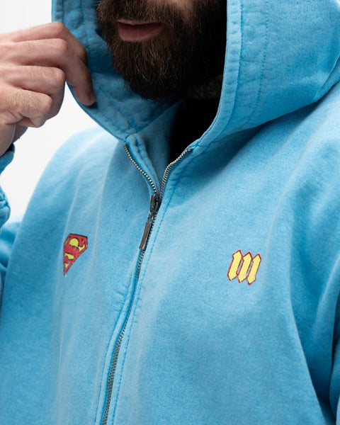 Jaqueta de <strong>Moletom Jateada </strong>Mith X Superman Azul