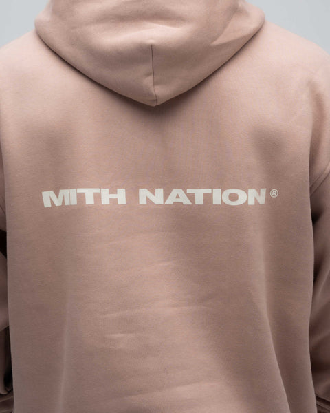 Blusa de Moletom Oversized Capuz Mith Nation Bege