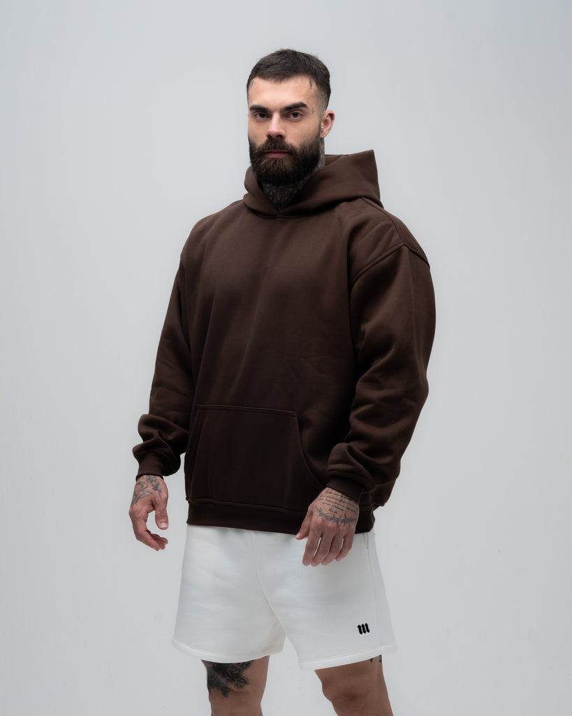 Blusa de Moletom Oversized Capuz Mith Nation Marrom