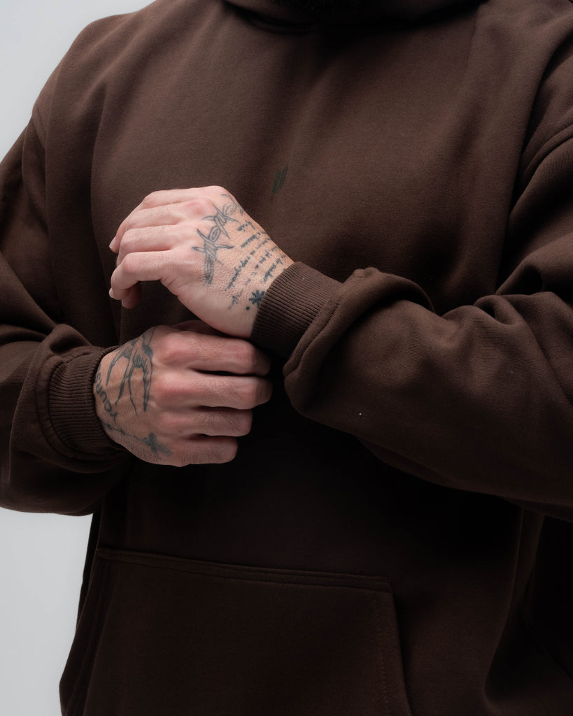 Blusa de Moletom Oversized Capuz Mith Nation Marrom