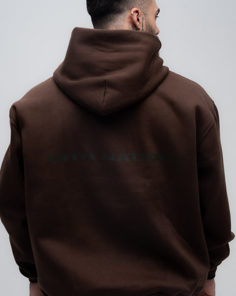 Blusa de Moletom Oversized Capuz Mith Nation Marrom