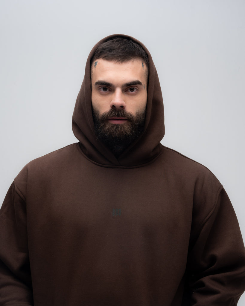 Blusa de Moletom Oversized Capuz Mith Nation Marrom
