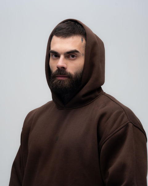 Blusa de Moletom Oversized Capuz Mith Nation Marrom