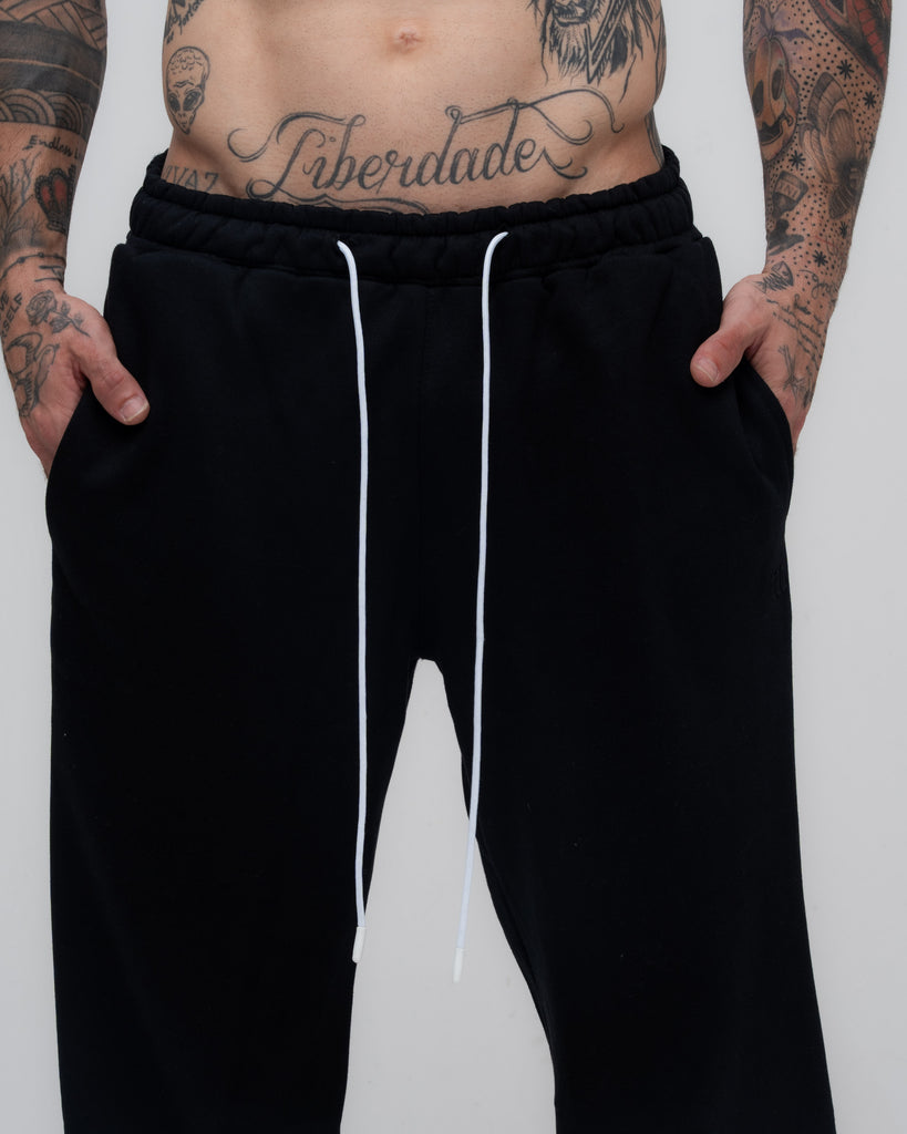 Calça de Moletom Oversized Mith Nation Logo Preto