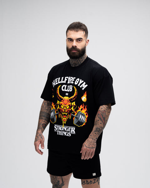 Camiseta <strong>Oversized Treino</strong> Preta Mith Hellfire Club
