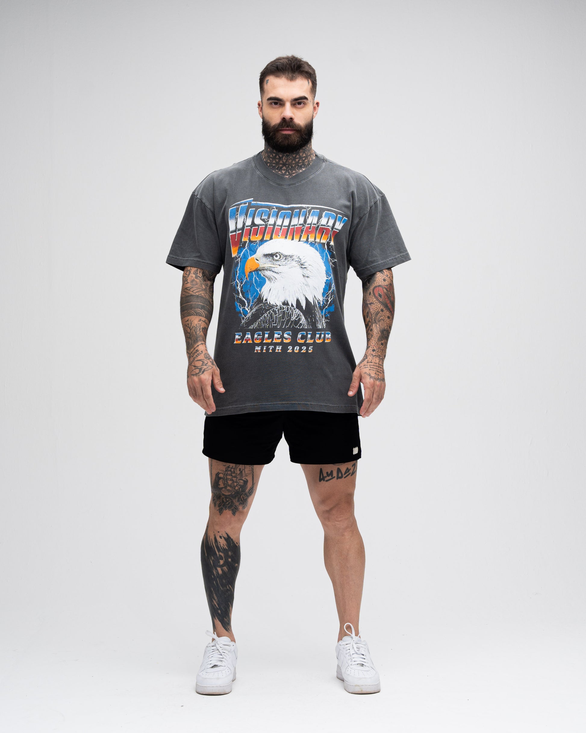 Camiseta Oversized Estonada Mith Visionary Eagle Preto