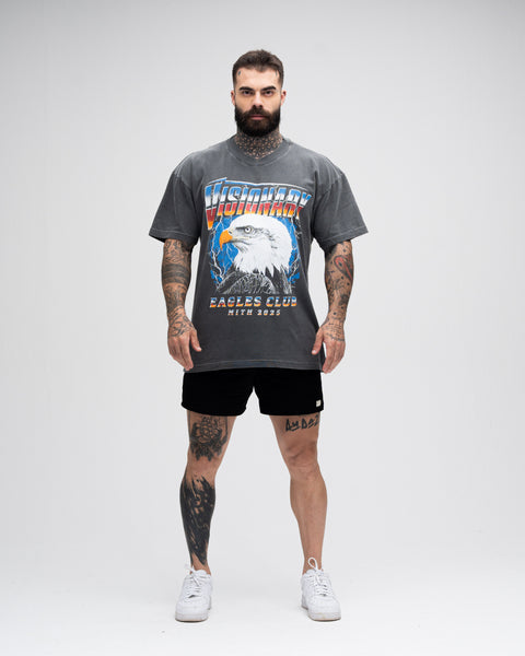 Camiseta Oversized Estonada Mith Visionary Eagle Preto