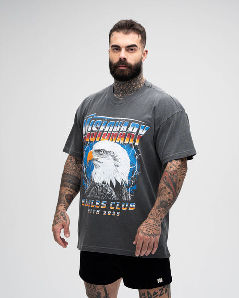 Camiseta Oversized Estonada Mith Visionary Eagle Preto