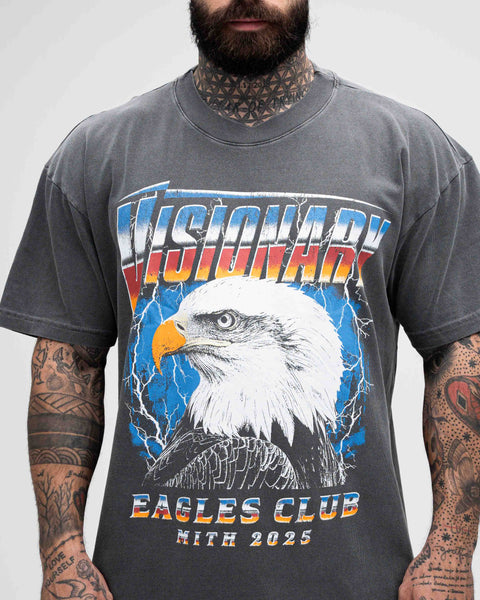 Camiseta Oversized Estonada Mith Visionary Eagle Preto