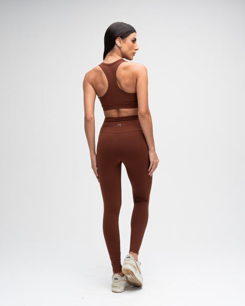 Legging Feminino Cós Alto Training Club Marrom
