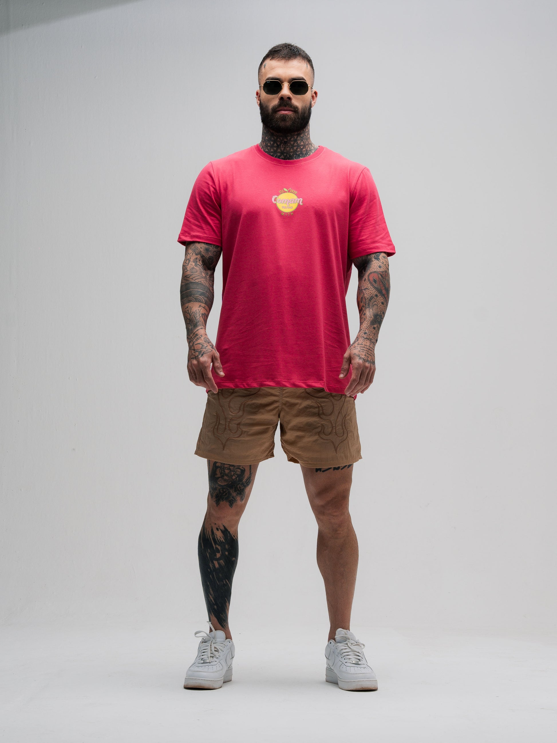 Camiseta Mith Comam Frutas Orange Vegas Rosa