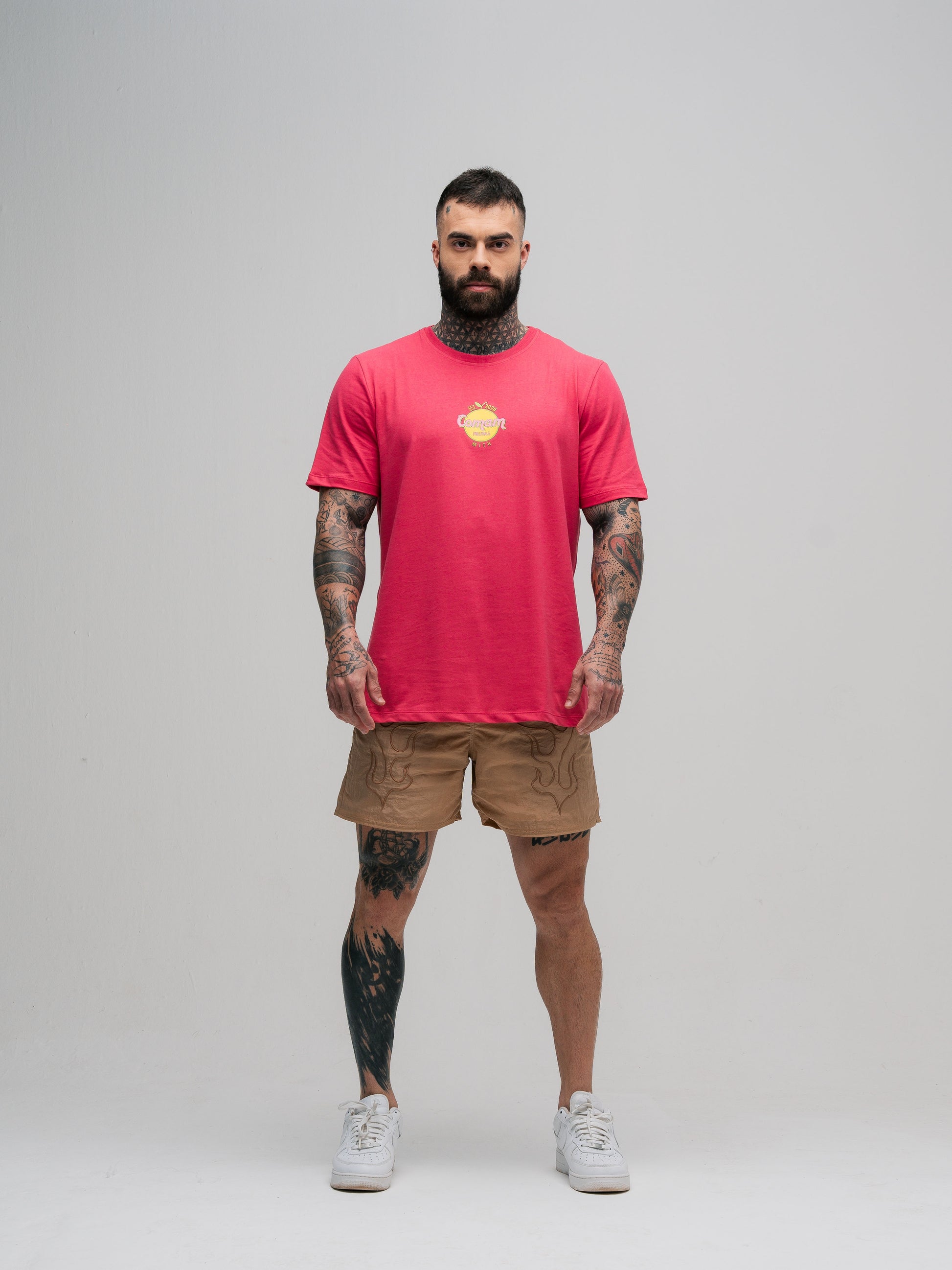 Camiseta Mith Comam Frutas Orange Vegas Rosa