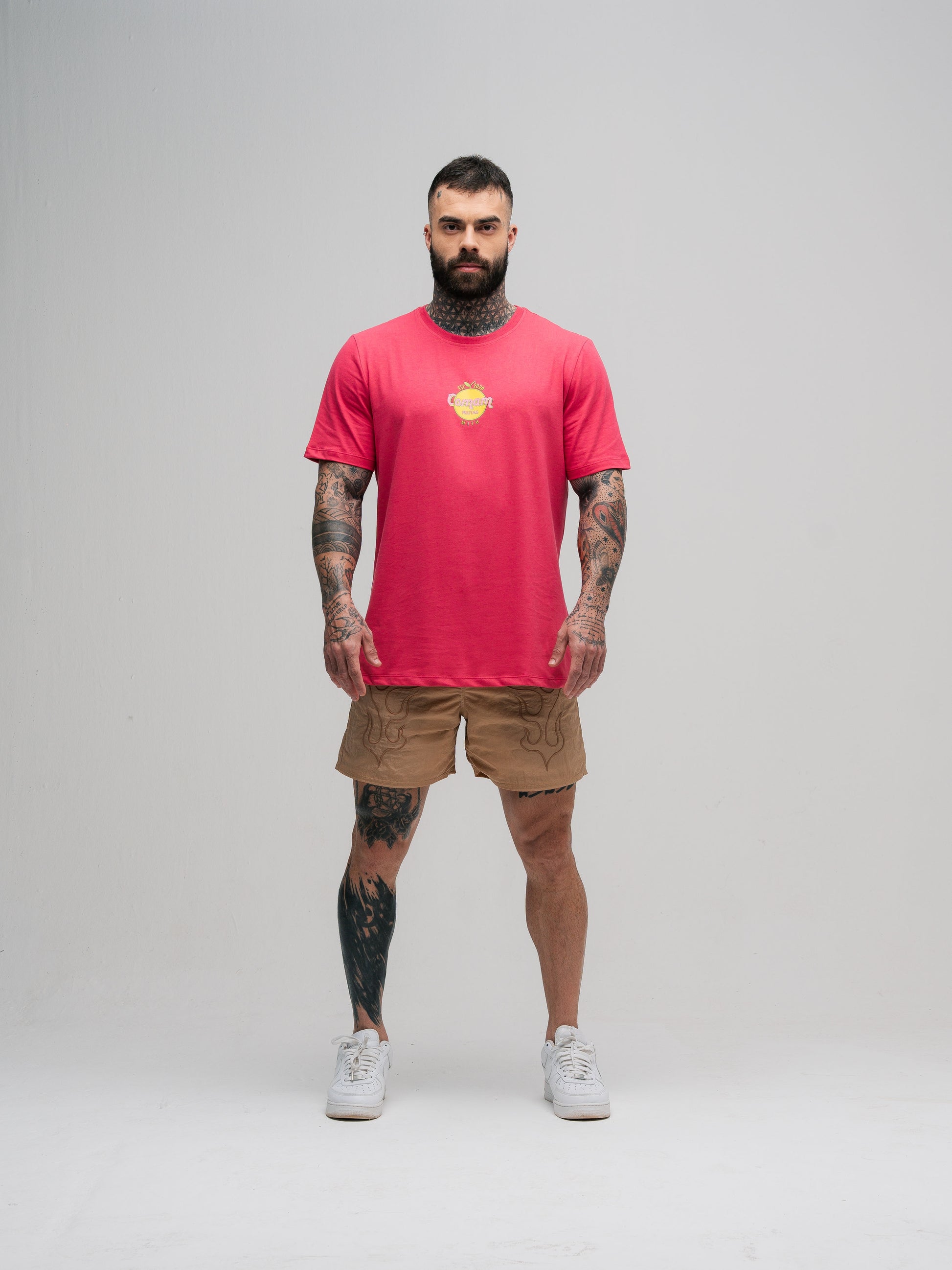 Camiseta Mith Comam Frutas Orange Vegas Rosa