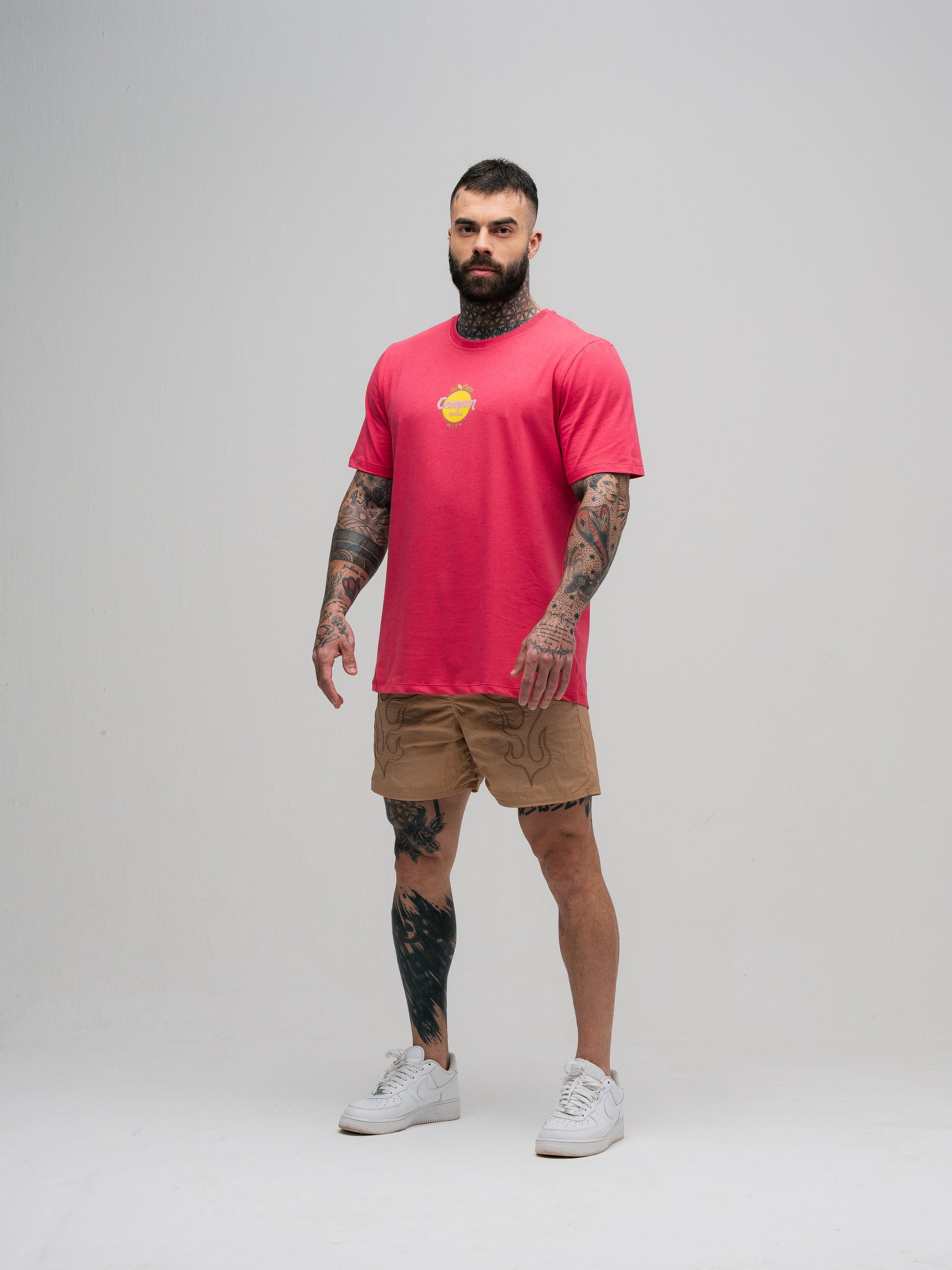 Camiseta Mith Comam Frutas Orange Vegas Rosa