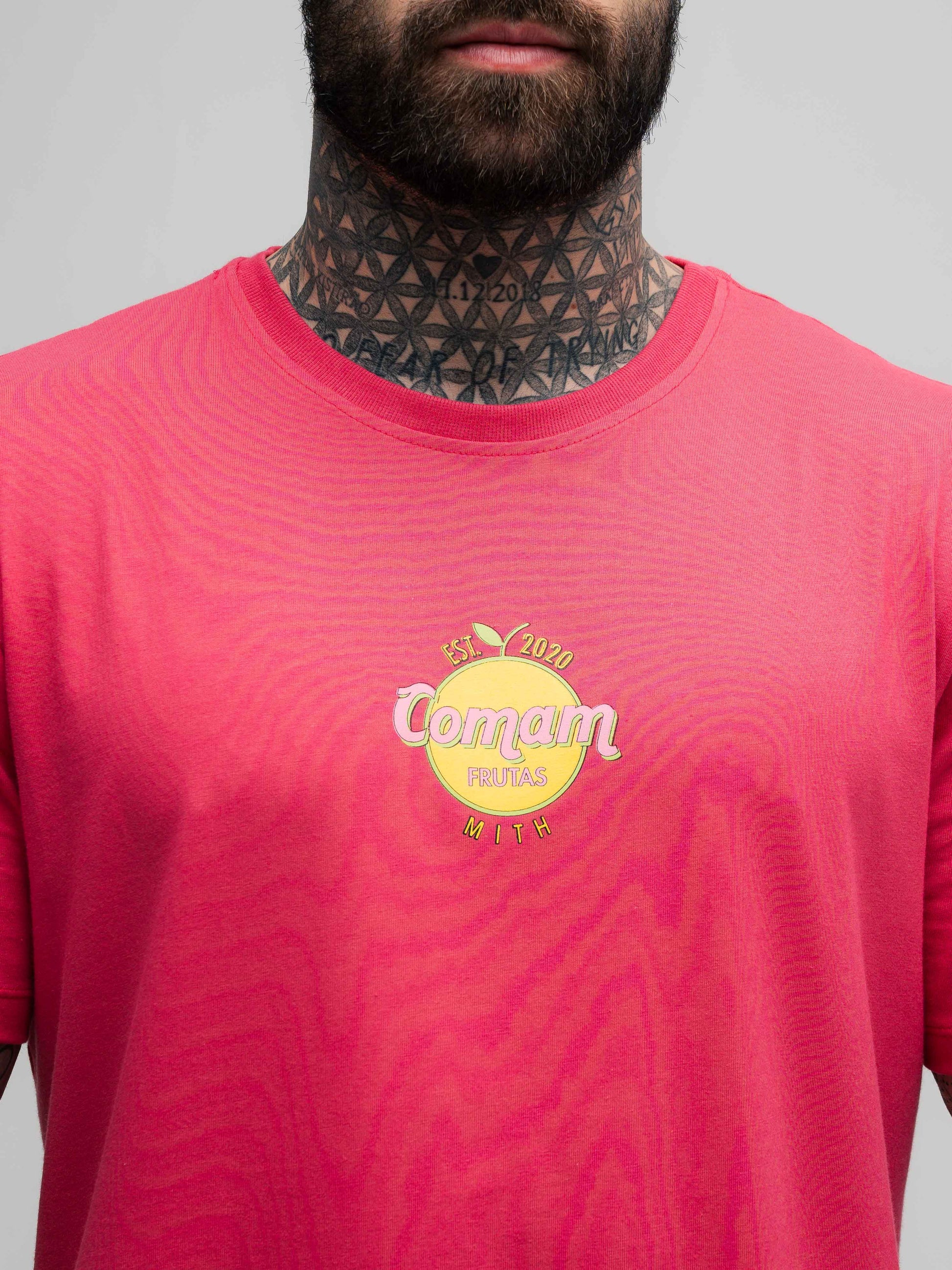 Camiseta Mith Comam Frutas Orange Vegas Rosa