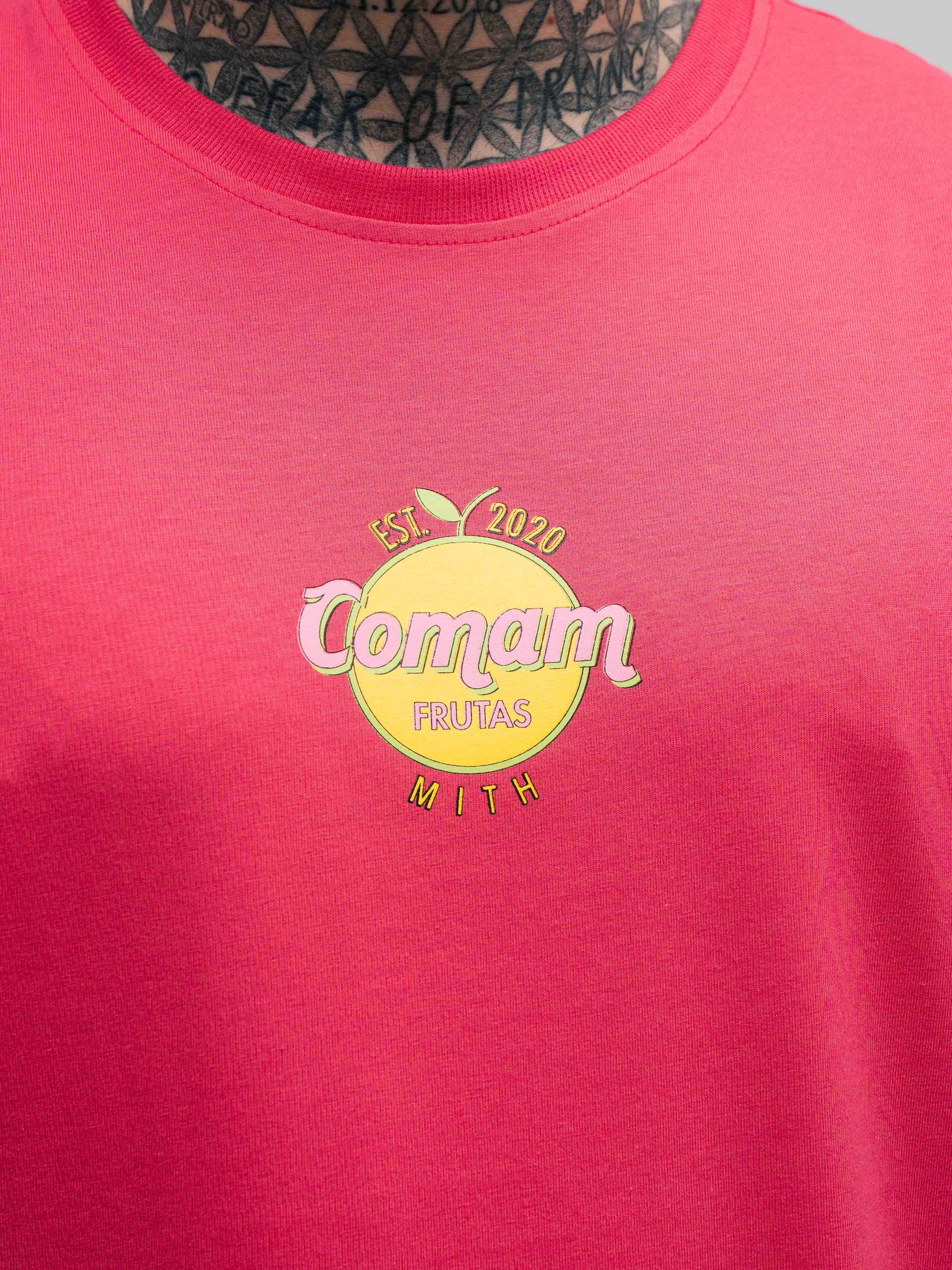 Camiseta Mith Comam Frutas Orange Vegas Rosa