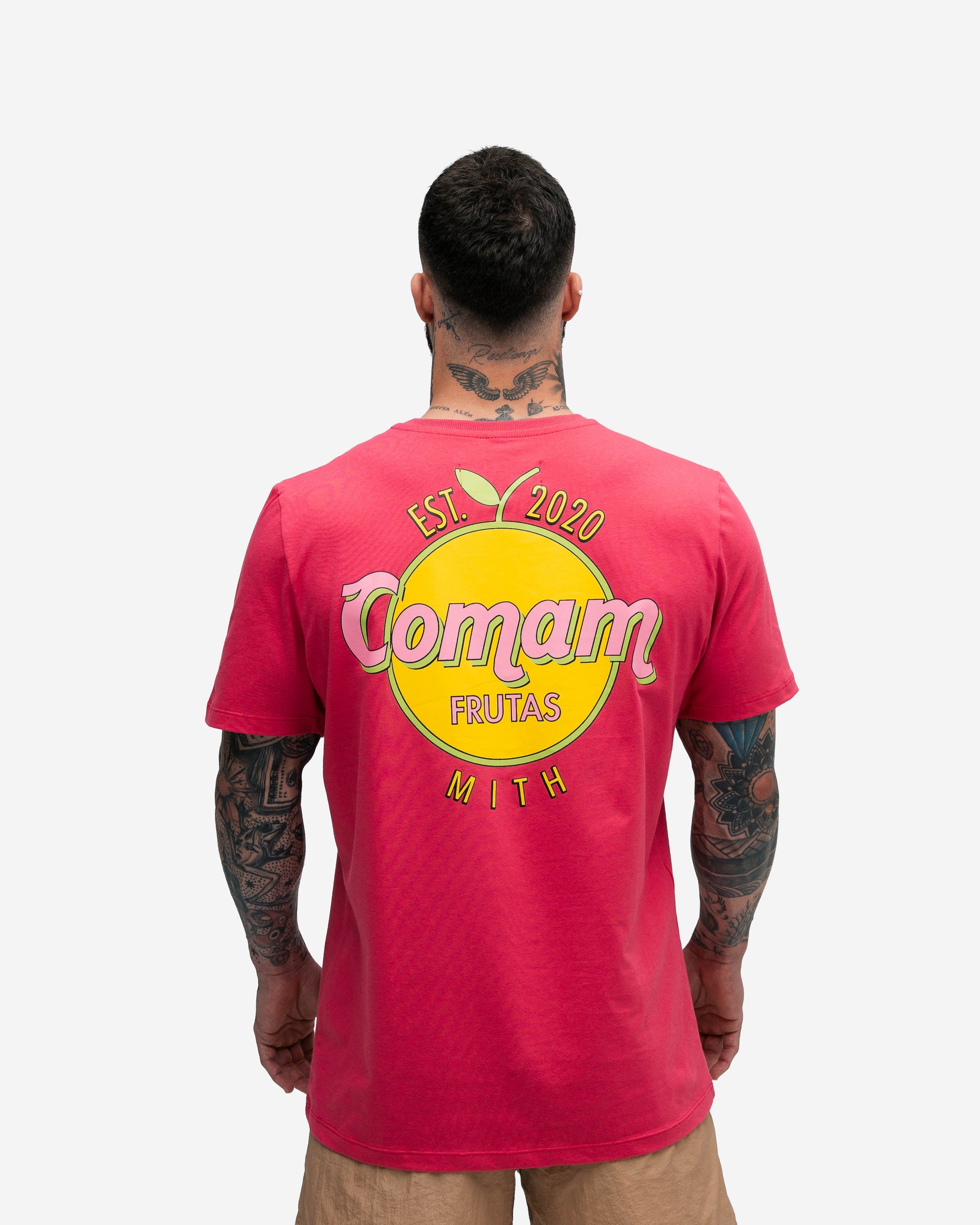 Camiseta Mith Comam Frutas Orange Vegas Rosa