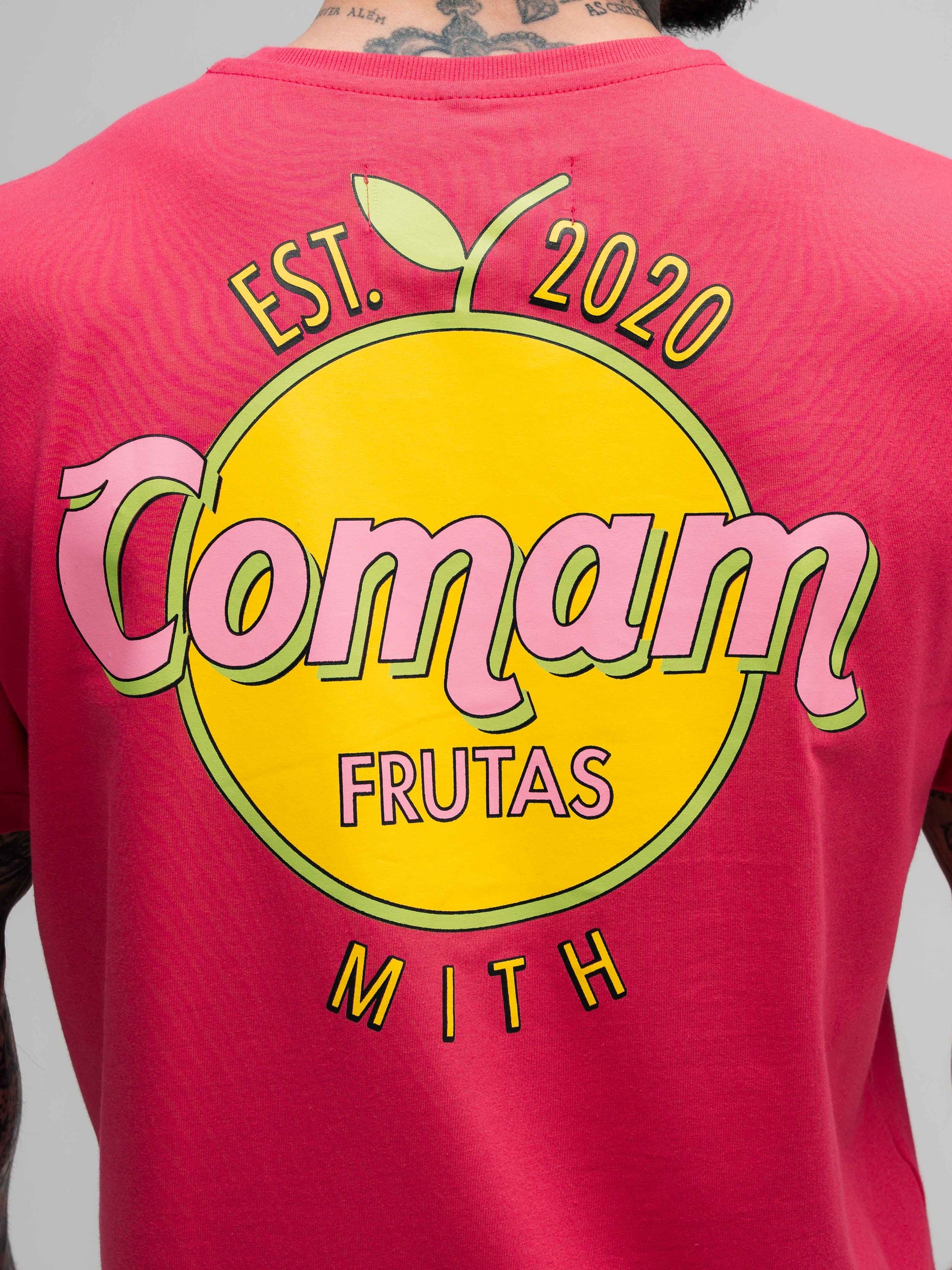 Camiseta Mith Comam Frutas Orange Vegas Rosa