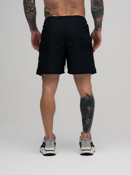 Shorts de Tactel Mith Comam Frutas Flames Preto