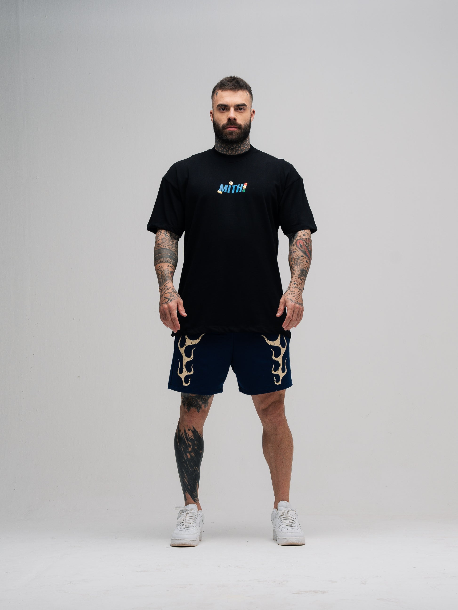 Camiseta Oversized Mith Comam Frutas Kit Preto