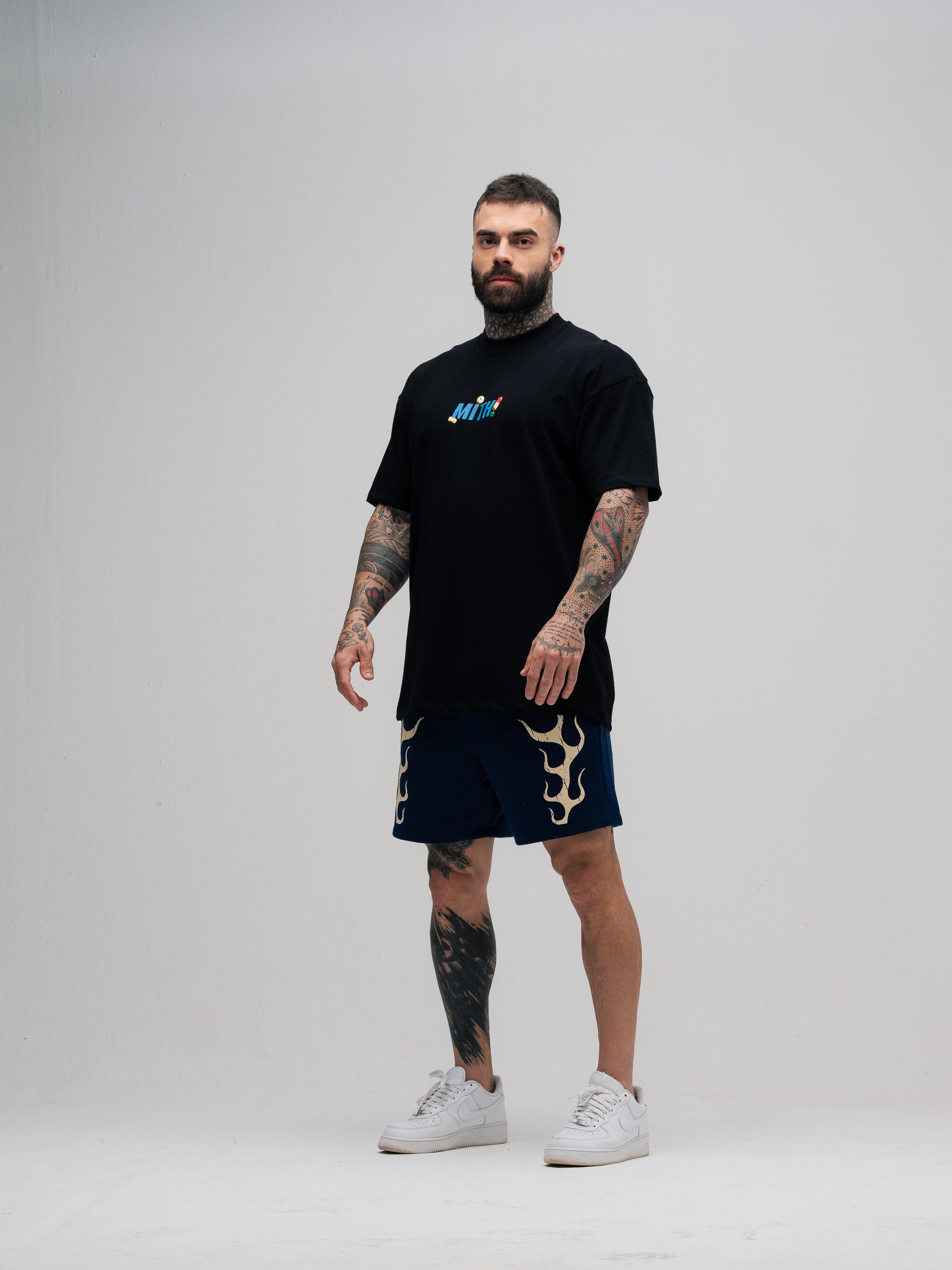 Camiseta Oversized Mith Comam Frutas Kit Preto