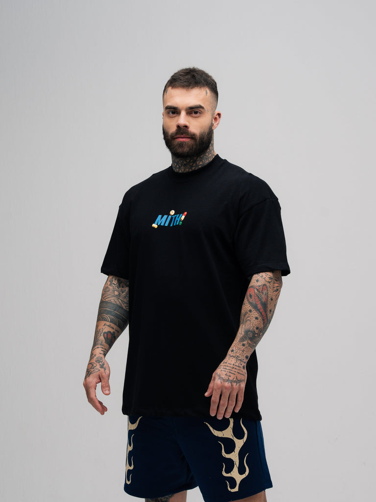 Camiseta Oversized Mith Comam Frutas Kit Preto
