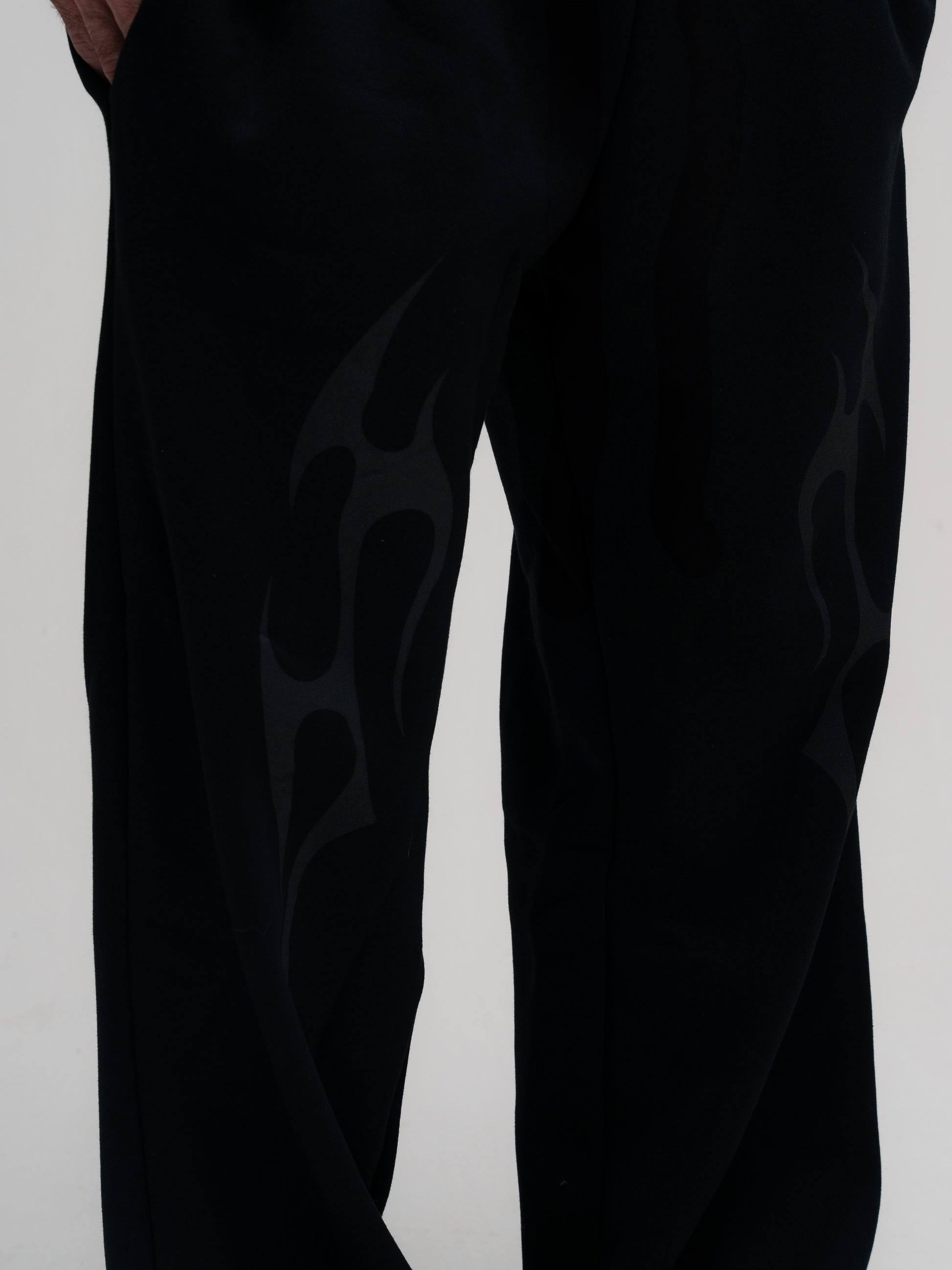 Calça de Moletom Oversized Reta Mith Comam Frutas Flame Preto