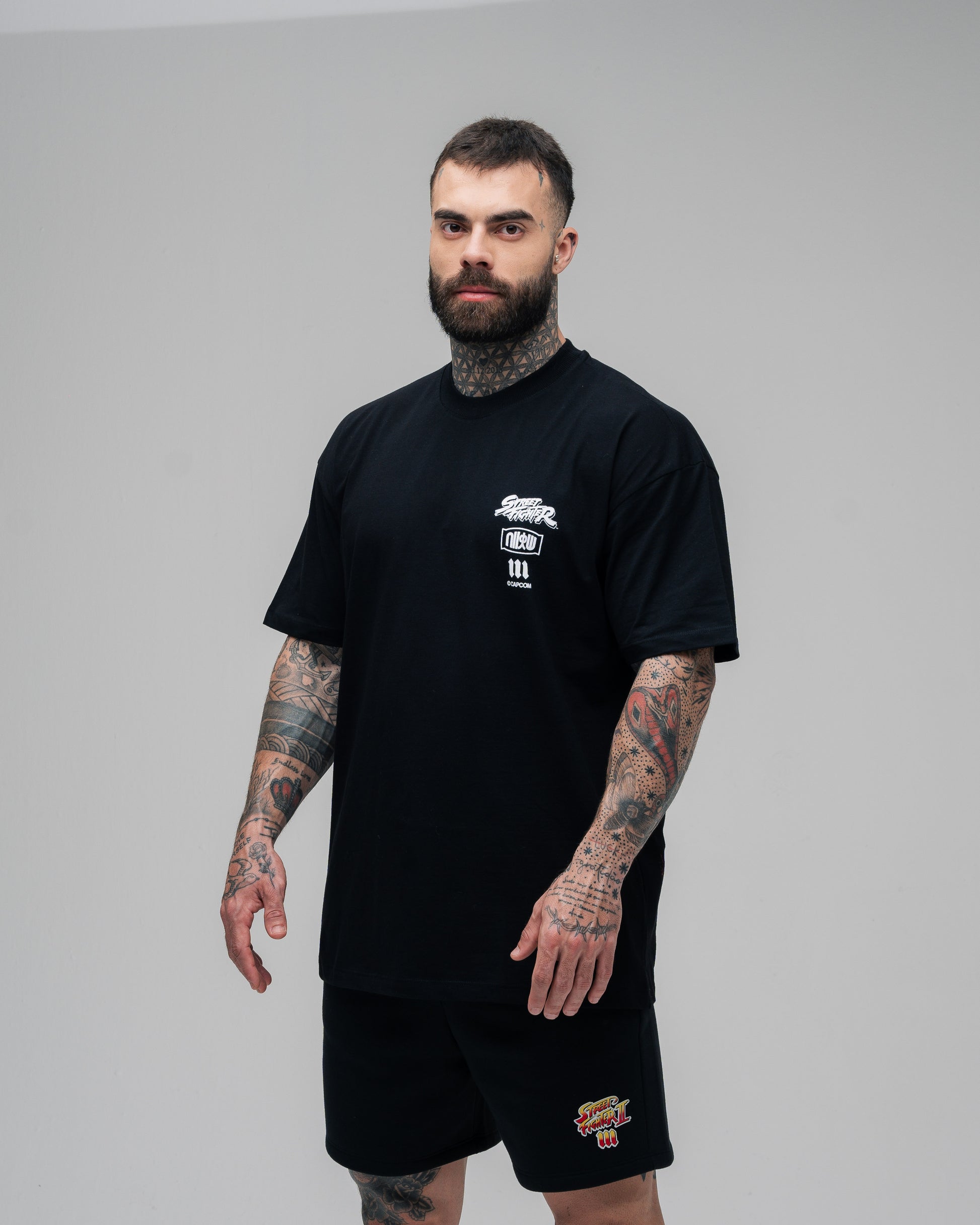 Camiseta Oversized Mith Street Fighter Ryu Face Preto