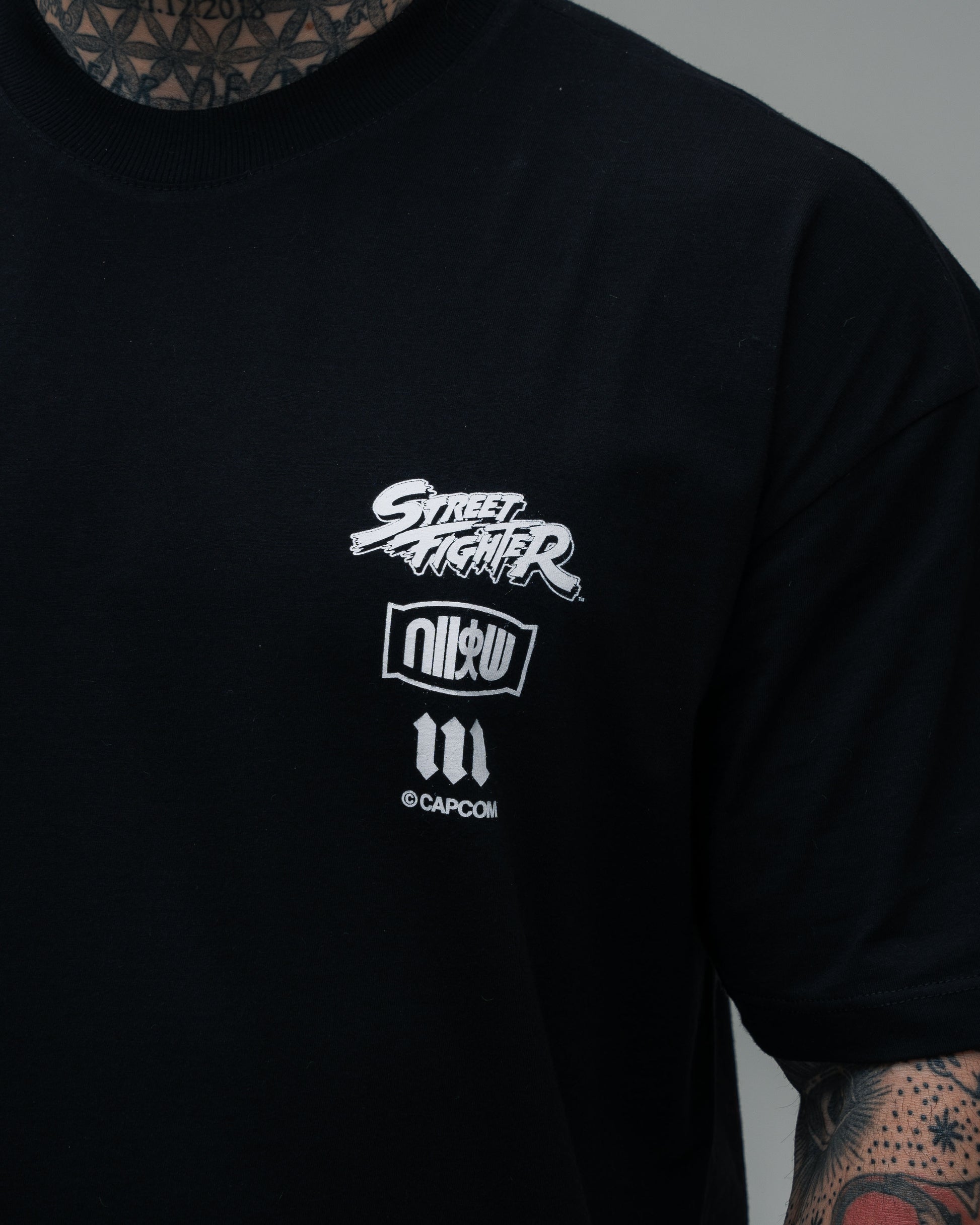 Camiseta Oversized Mith Street Fighter Ryu Face Preto