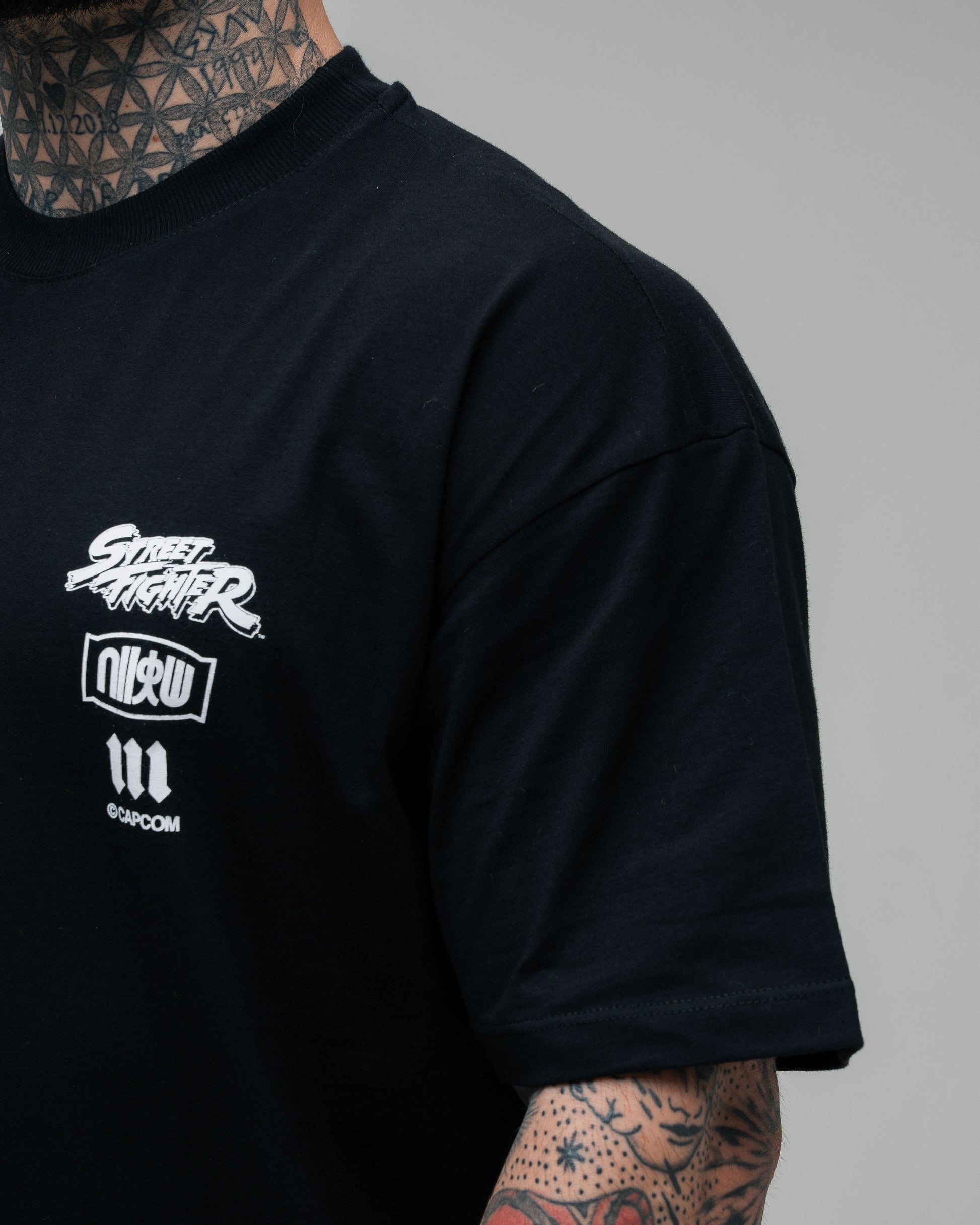 Camiseta Oversized Mith Street Fighter Ryu Face Preto