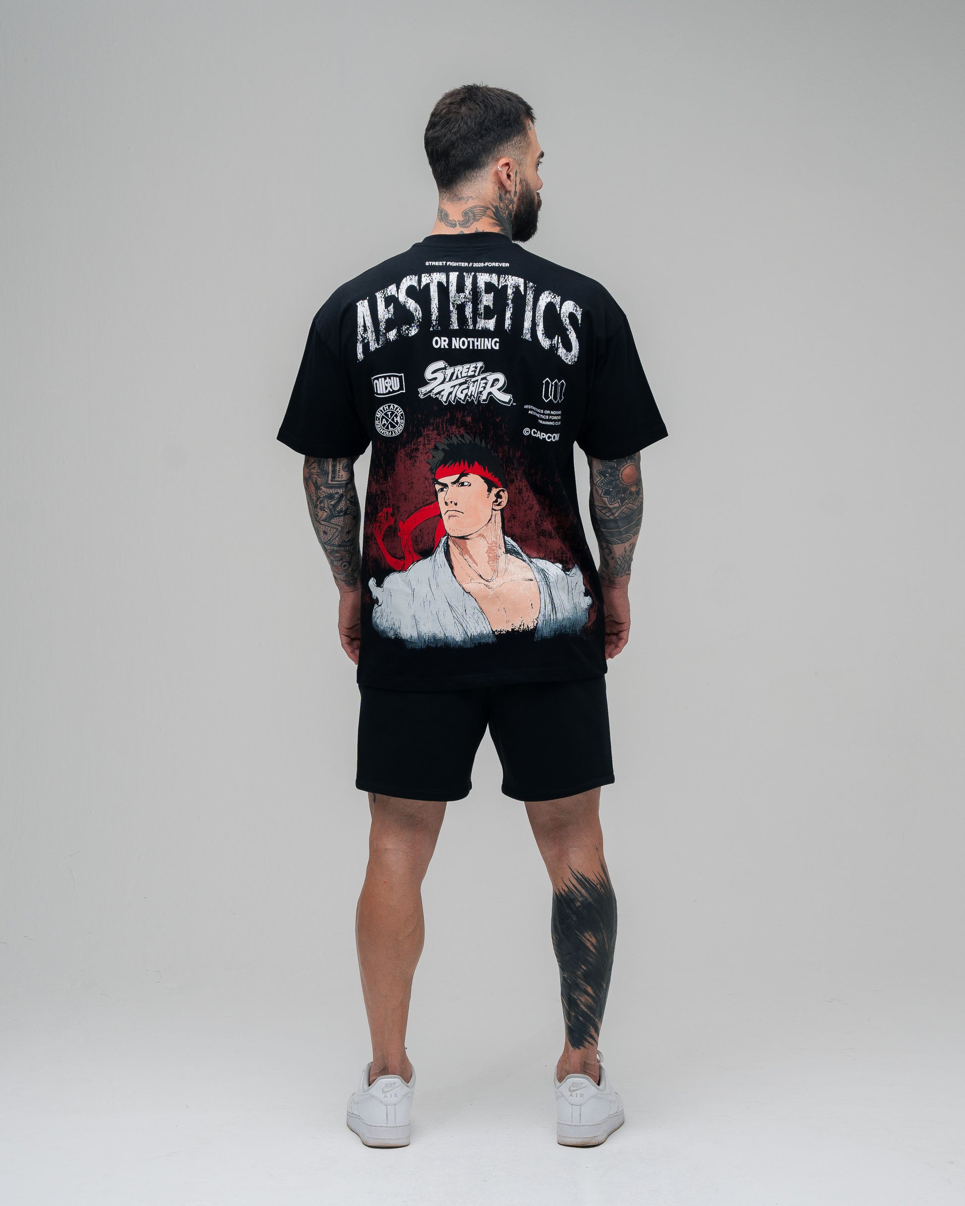 Camiseta Oversized Mith Street Fighter Ryu Face Preto