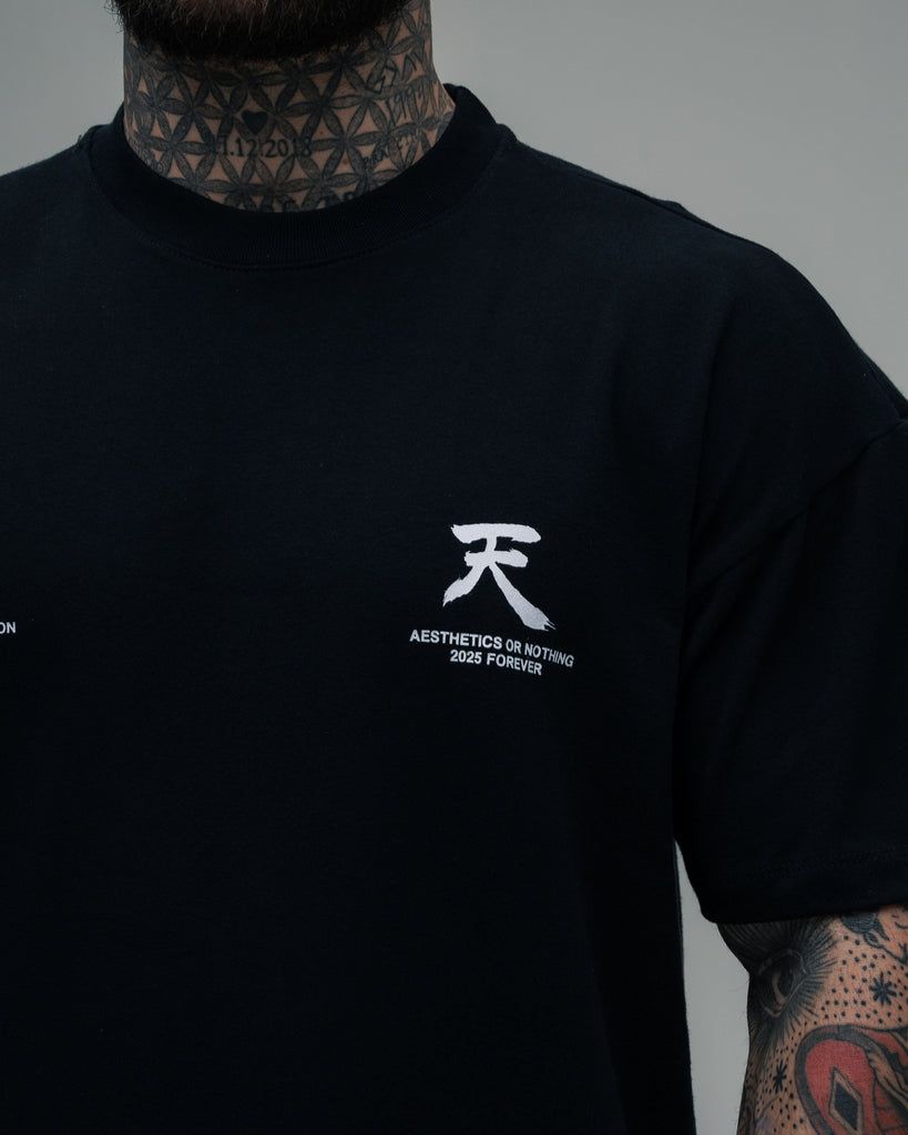 Camiseta Oversized Estonada Street Fighter Akuma Preto