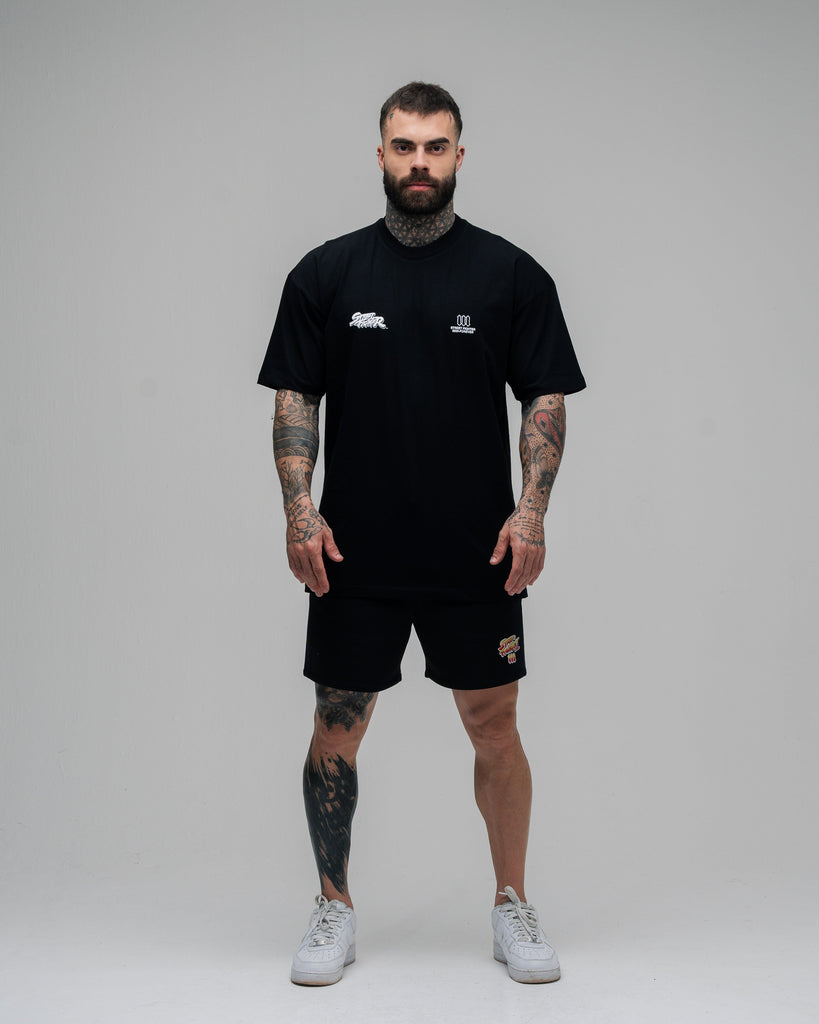 Camiseta Oversized Street Fighter Chun Li Ft Cammy Preto