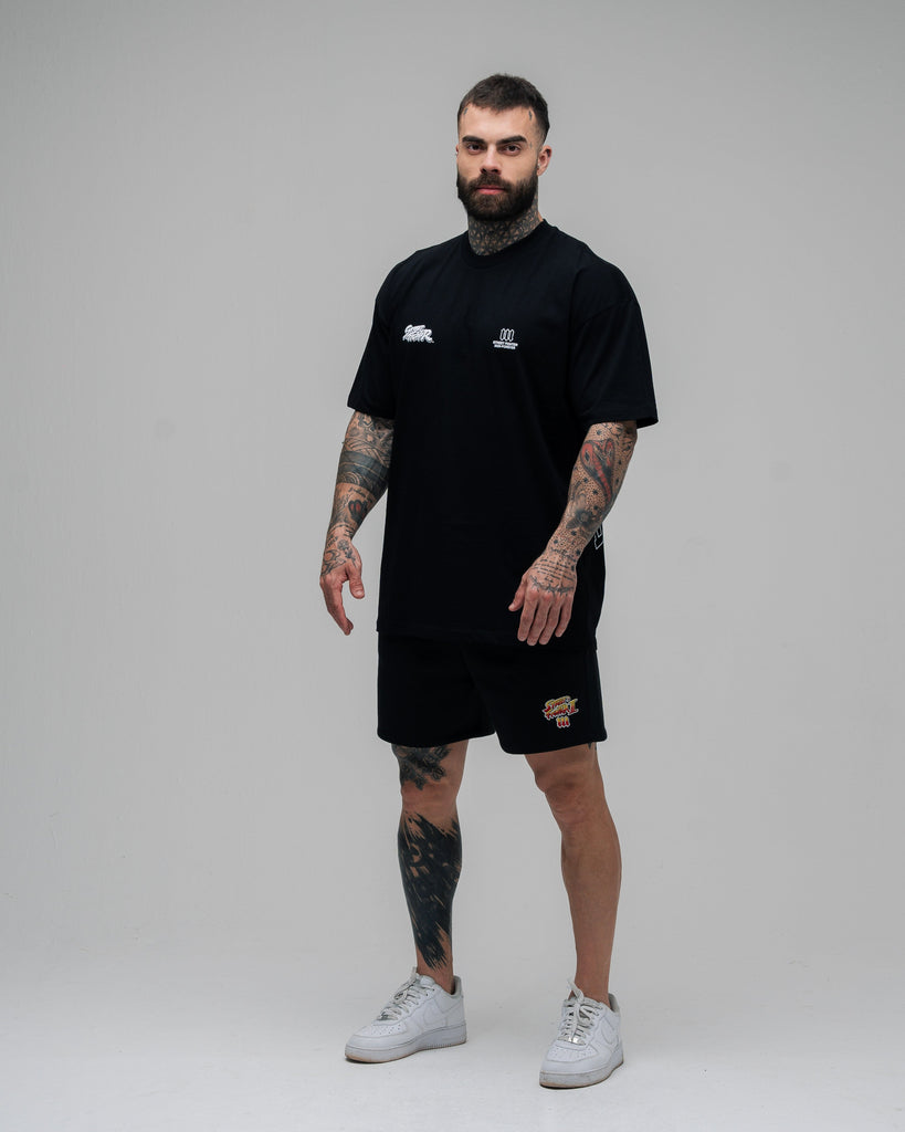 Camiseta Oversized Street Fighter Chun Li Ft Cammy Preto