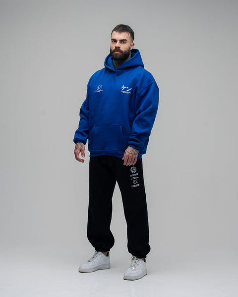 Blusa De Moletom Oversized Capuz Street Fighter Ken Azul