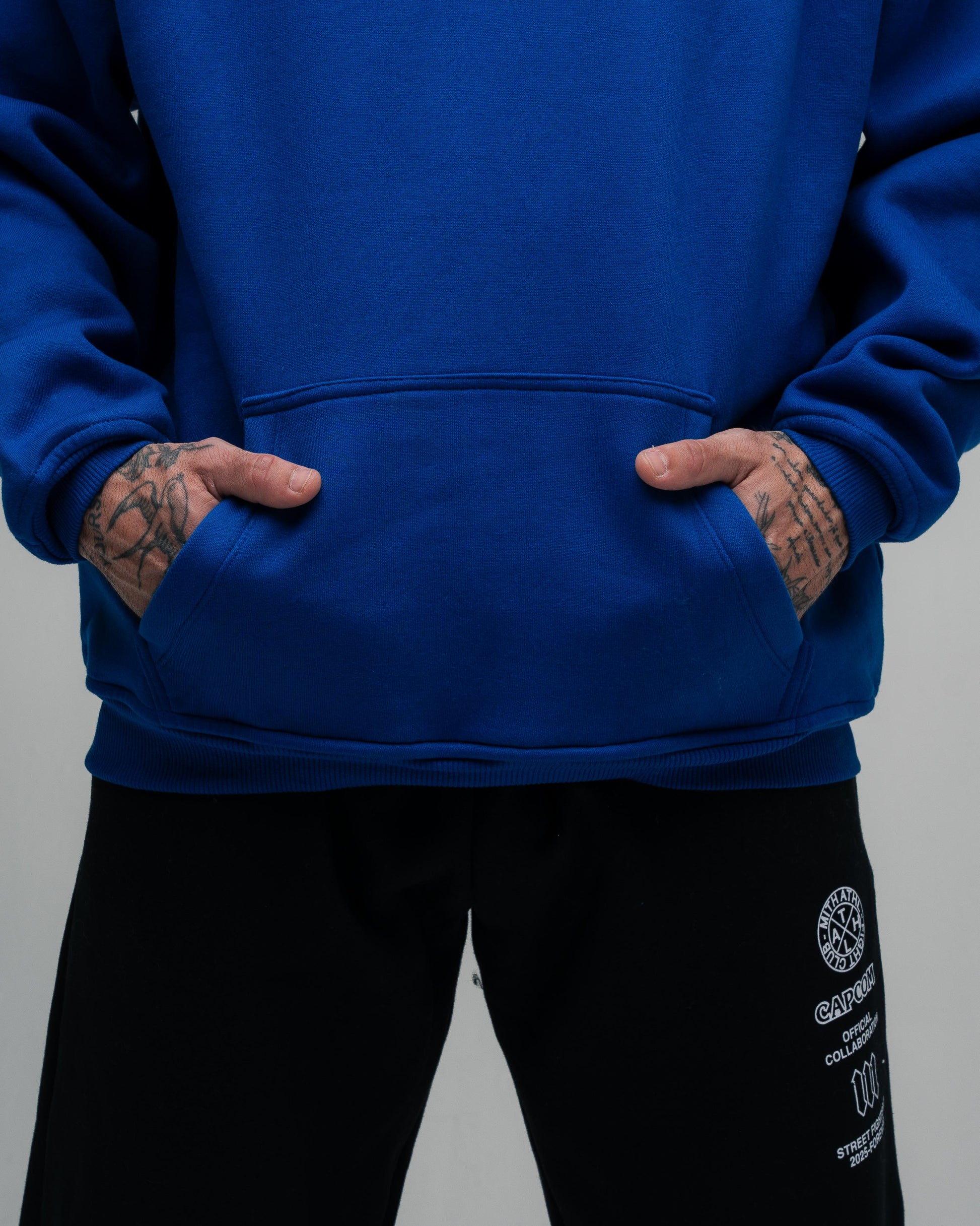 Blusa De Moletom Oversized Capuz Street Fighter Ken Azul